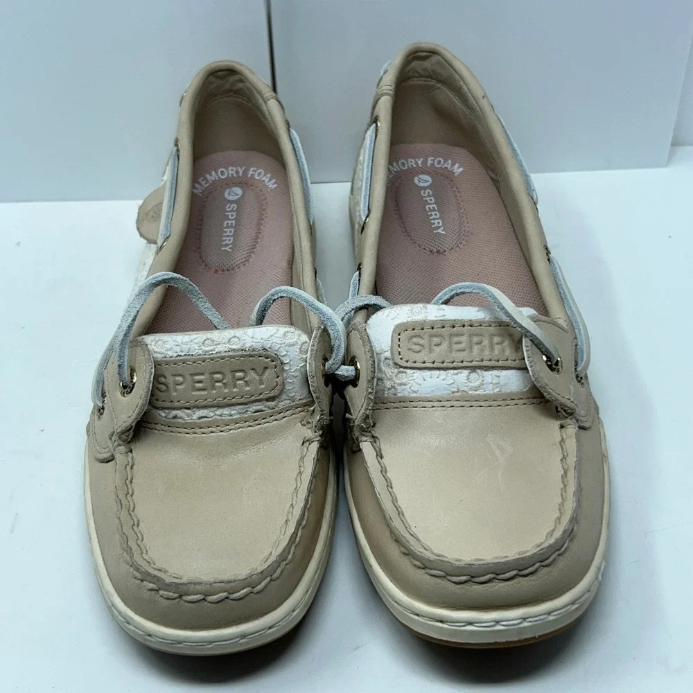 Sperry Womens 6.5 Tan Memory Foam Angelfish 1 Eye Top-Sider Boat Shoes NWOB